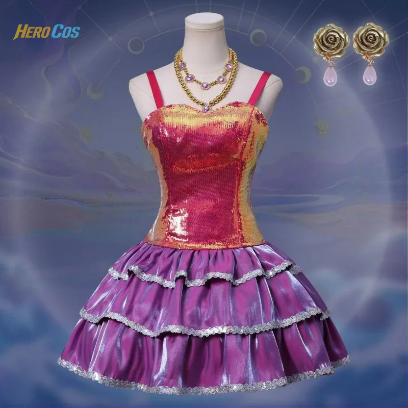 

Movie Barbiee Cosplay Costume Sequin Dress Sexy Lovely Uniform Halloween Party Role Play Outfit Women HERO Cos