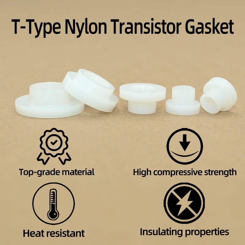 Schwarz Weiß Schraube Nylon Transistor Dichtung Die Schritt T-Typ Kunststoff Unterlegscheibe Isolierung Abstandshalter Gewindeschutz T-förmig für Schrauben – Detail 1