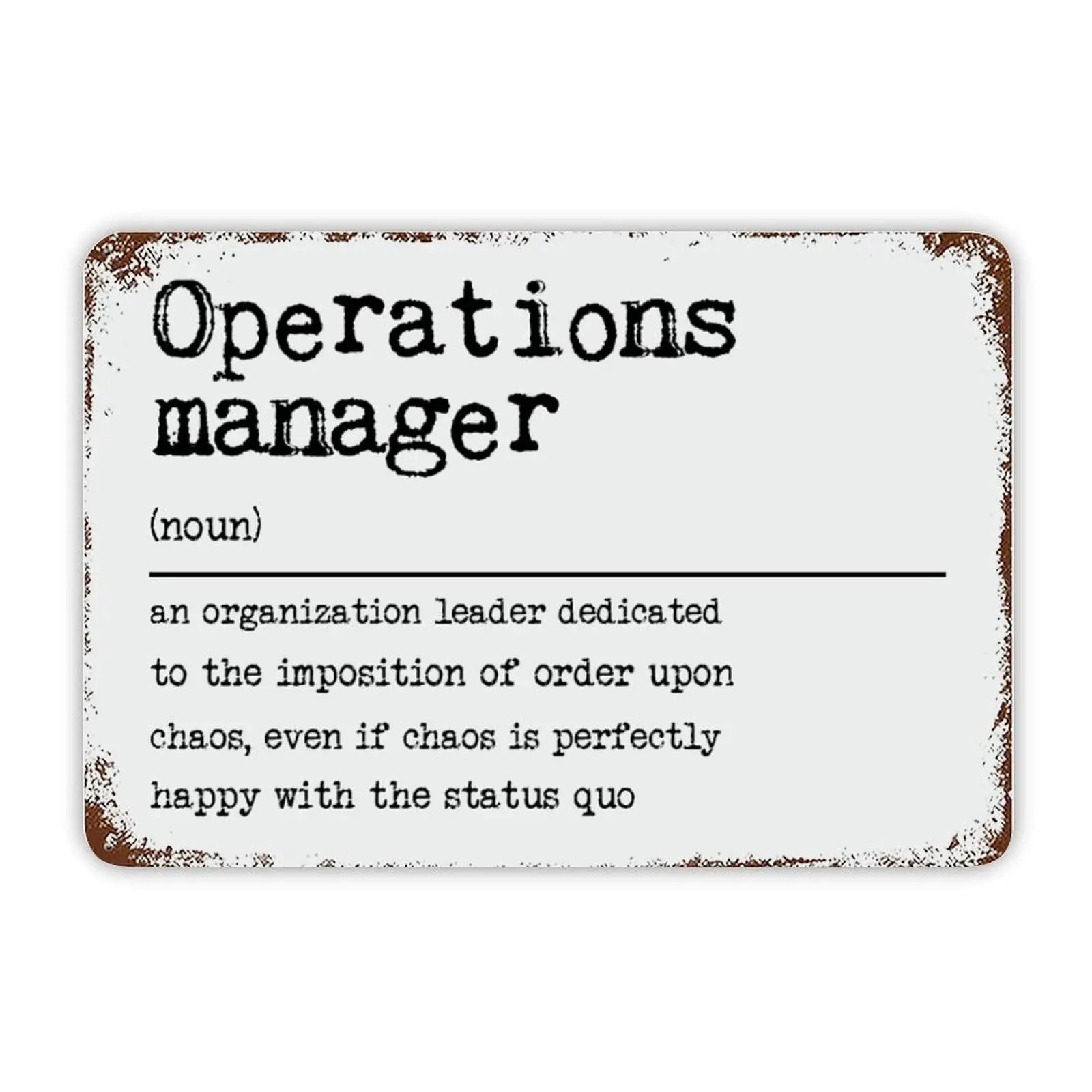 Vintage Metal Sign Operations Manager Definition Tin Signs Inspirational Quotes Decor Funny Humor Word Meaning Metal Plaque Uniq