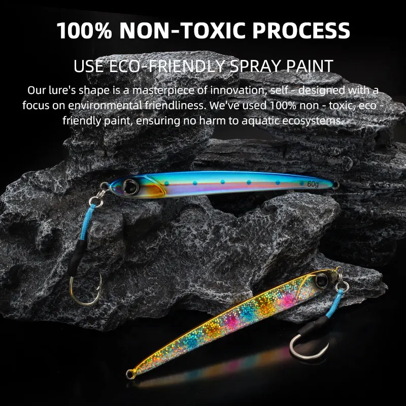Magic Works 30g 45g 60g Plantilla de pesca de agua salada señuelo de fundición larga Jigging señuelos de Metal perca profesional cebo Artificial lubina