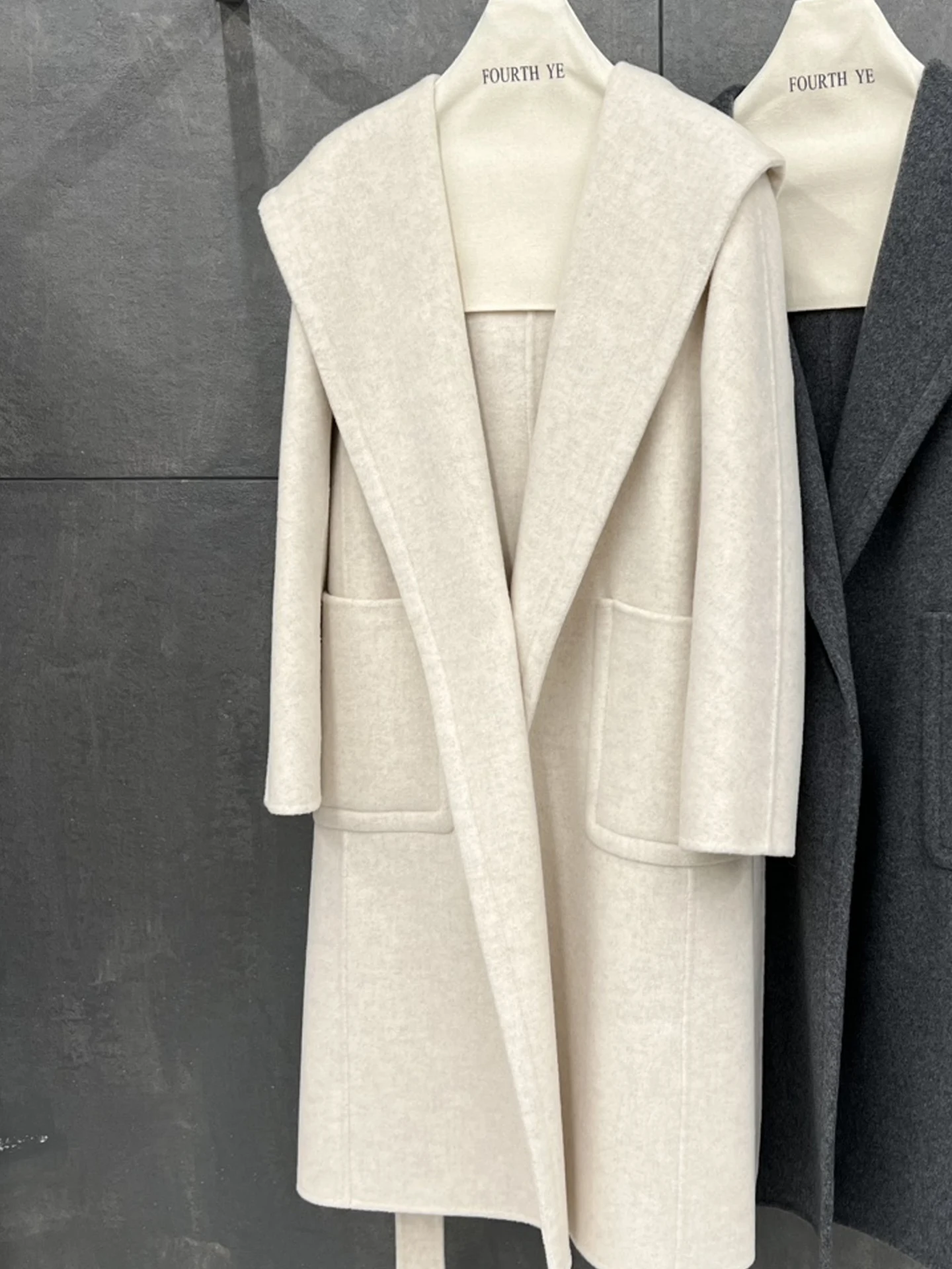 

Pure Wool Hooded Double-Sided Cashmere Coat Women'S Mid-Length New Autumn And Winter Thickened Loose High-Quality Coat