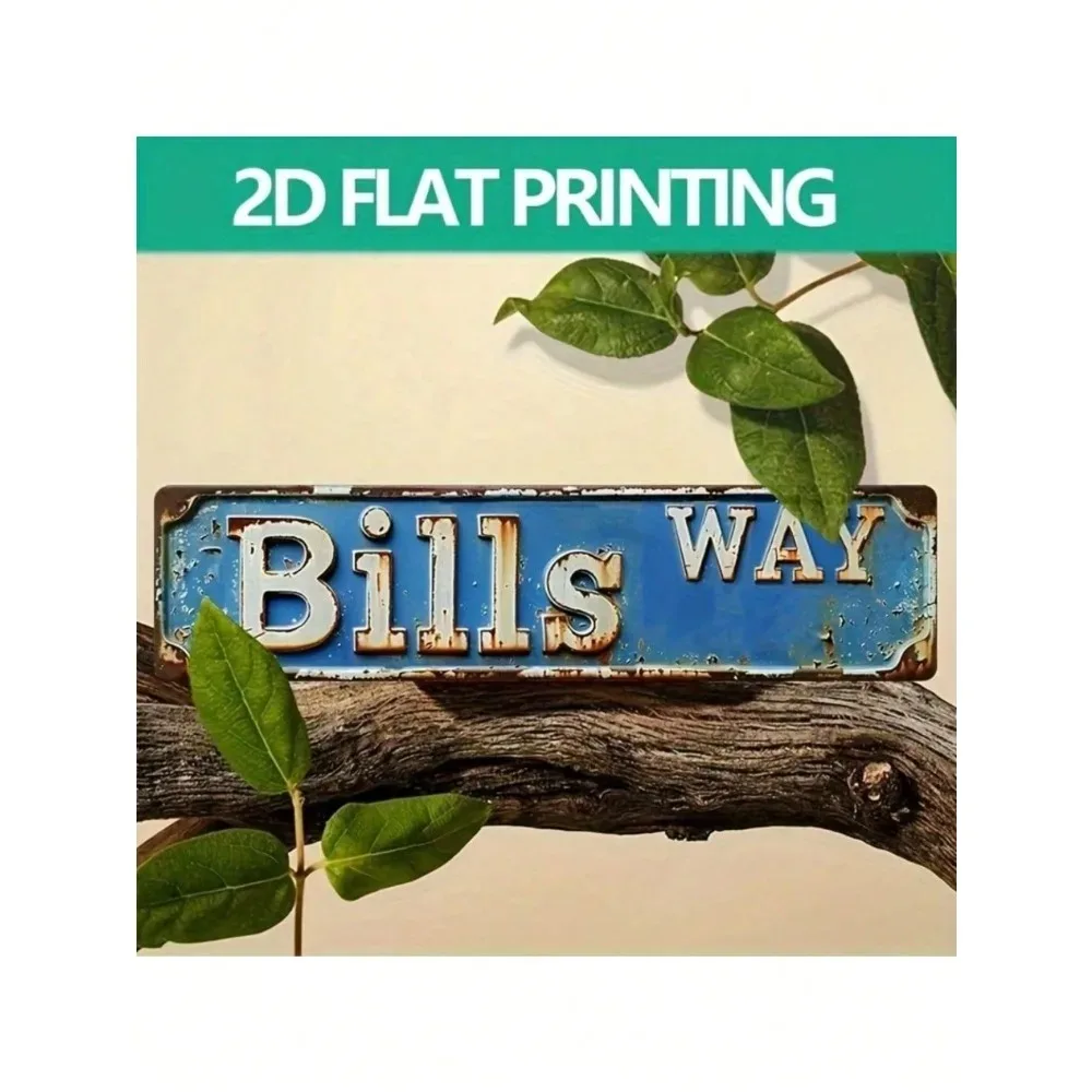 Bills Way Metal Sign 10×40cm – Waterproof Retro Wall Plaque for Home Decoration