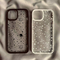 Universe Starry Sky Moon Clear Phone Case For iPhone 11 12 13 14 15 16 Pro Max 16E 7 8 Plus XR X XS Max SE2 Shockproof Cover