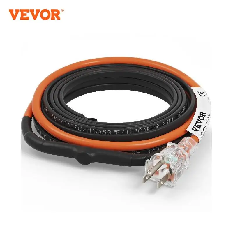 VEVOR Self-Regulating Pipe Heating Cable 18feet 120V For Pipes Freeze Protection Metal And Plastic Pipe from Freezing