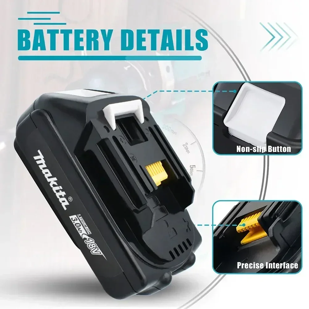 100% nueva batería y cargador Makita 3.0ah de 18V BL1860 BL1850B BL1850 BL1840 BL1830 reemplazado con herramienta eléctrica Makita 18650 3000mAh