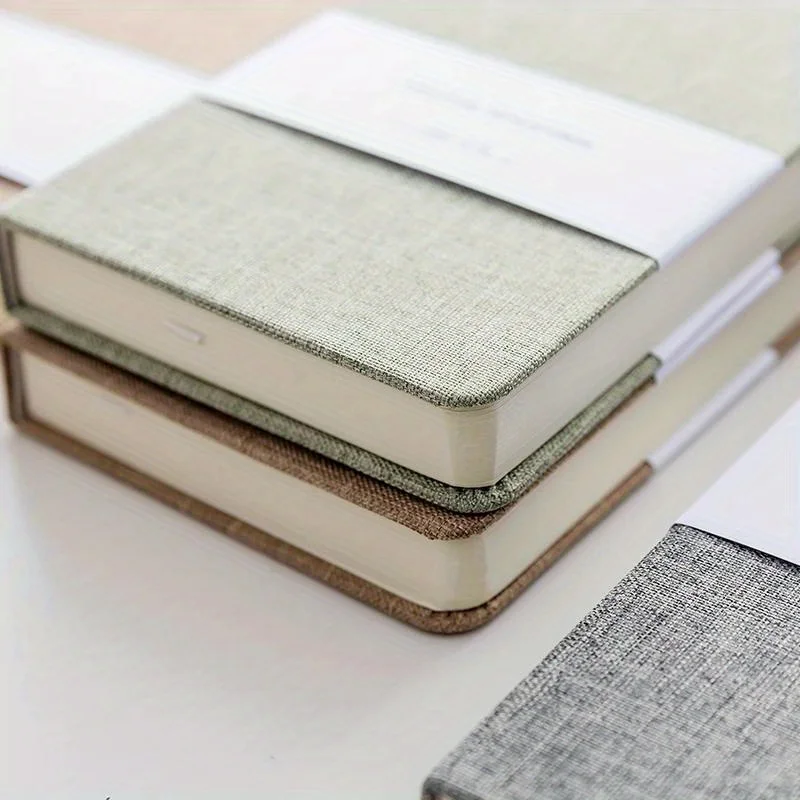 Notizbuch im Leinen-Hardcover-Stil, Blanko-/Karierte Seiten, 256 Seiten, Tagebuch, Planer, Skizzenbuch, Schreibwaren für Schüler, Schule, Bürobedarf