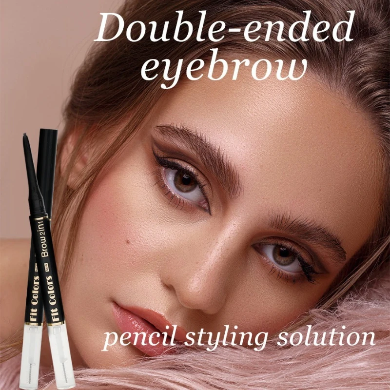 Dual Ended Eyebrow Pencil Automatic Twist Up Waterproof Sweat Proof Long Lasting Hold for Natural Wild Brows All Day Wear