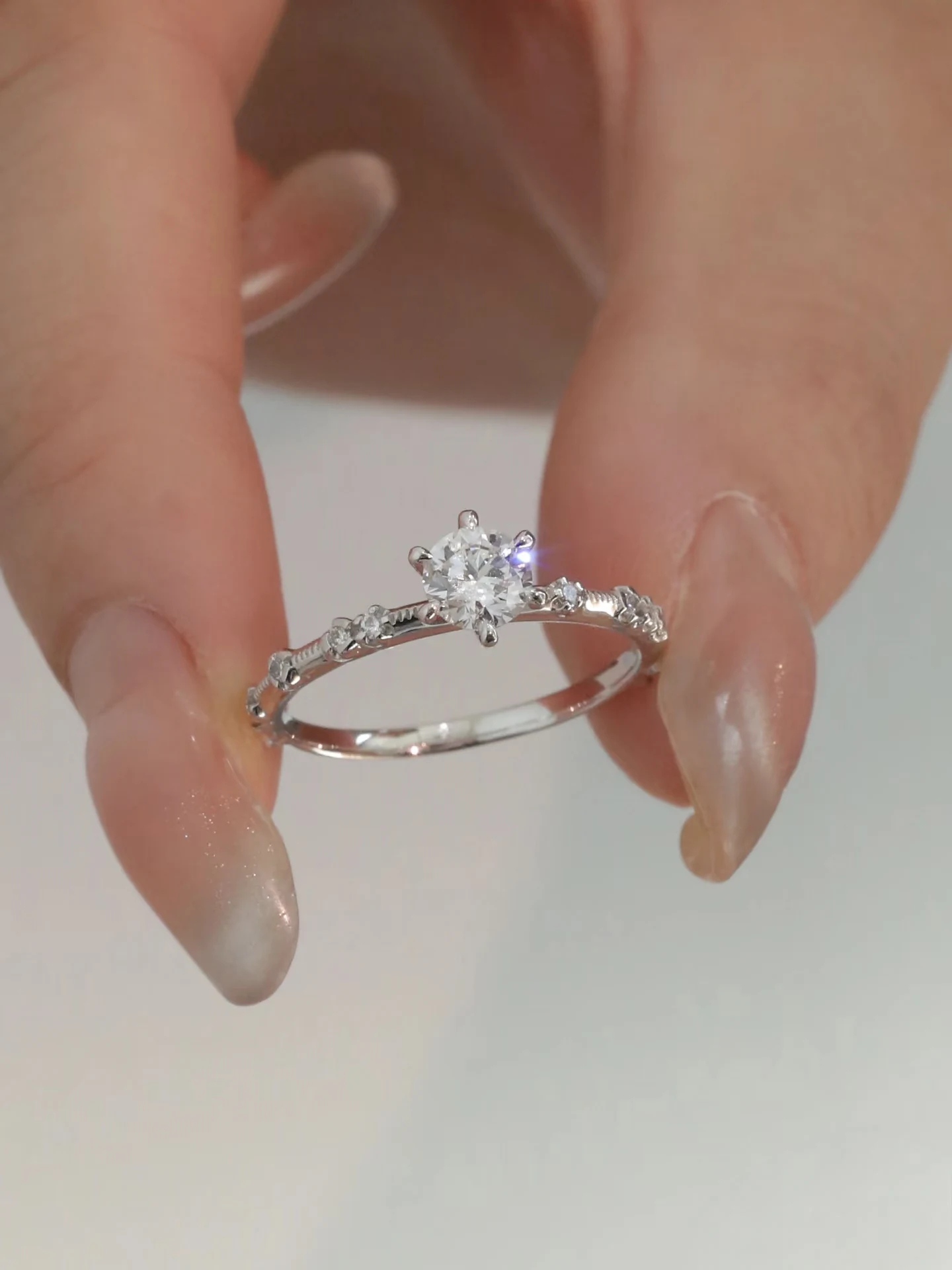 

Brilliant Round Solitaire CZ Ring in 9K Solid Gold or S925 Silver, Custom Engagement Wedding Gift for Women, Designer Jewelry