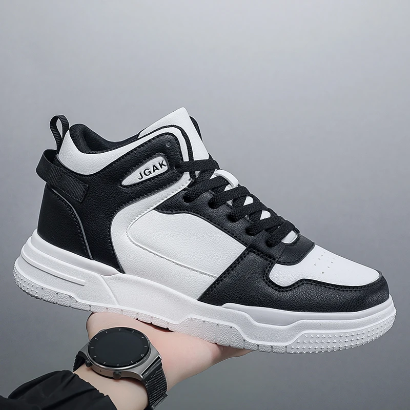 Big Size Mens High Top Sports Shoes Casual Leather Sneakers Stylish Fashion Skateboarding Shoes Men Zapatillas Deportivas Hombre