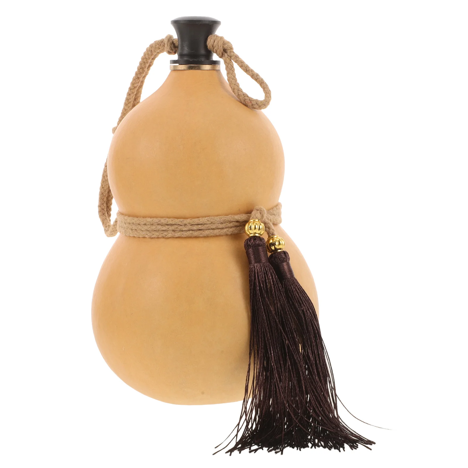 

Water Gourd Basket Portable Gourd Shaped Wine Bottle Drinkable Collapsible Cork Vintage Design Home Bar Decoration