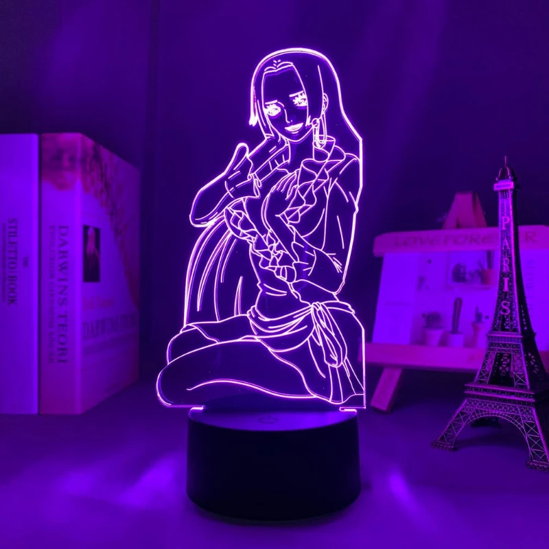 

Акриловая LED-подставка с изображением Боа Хэнкок из аниме One Piece, креативный 2D-декор для спальни, ночник, подарок для создания атмосферы.