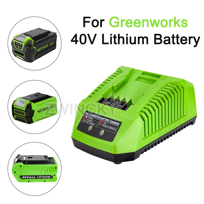 carregador de substituicao greenworks portas de carregamento dual usb bateria li ion 40v 29472 29482 29652 g40825 01