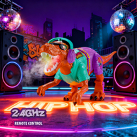 Remote Controlled DinosaurToy with LightsHip-Hop Music & Spray – 4-Channel Wireless RC DinoCoolFun & Eye-Catching Kids’ Gift