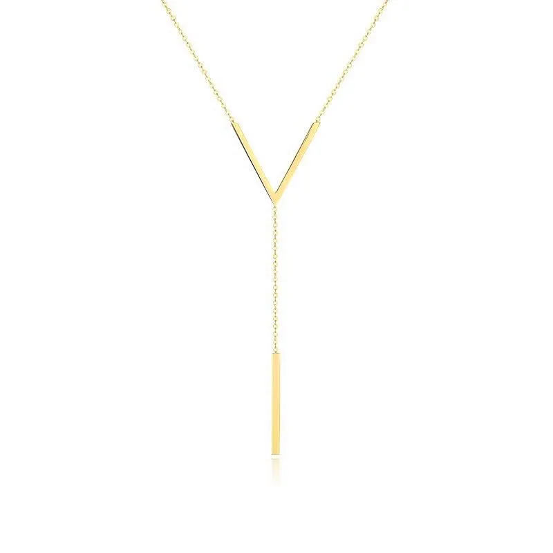 V-shaped long sexy Clavicle Necklace for Women Gold Colour Link Chain Necklace Party Jewelry Fashion Accessories Birthday Gift