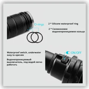 High power dive lantern with hand rope, IP68, higher waterproof classification, professional light, fed by 18650 battery 11 Main Sales Professional Diving Lantern - №6