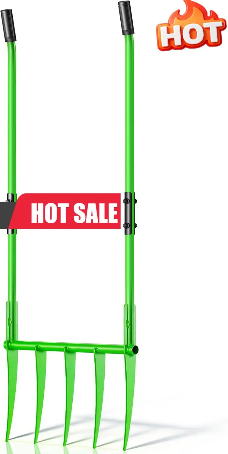 

Садовые вилы для тяжелых работ 56 дюймов, для всех типов почвы, неразрушимые, с 5 острыми изогнутыми зубьями 11 дюймов, эргономичные