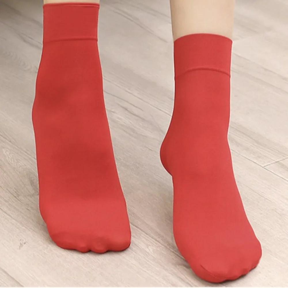 New 1/5 Pairs Wide Mouth Socks Warm Comfortable Nylon Ankle Socks Solid Color Business Sock Autumn