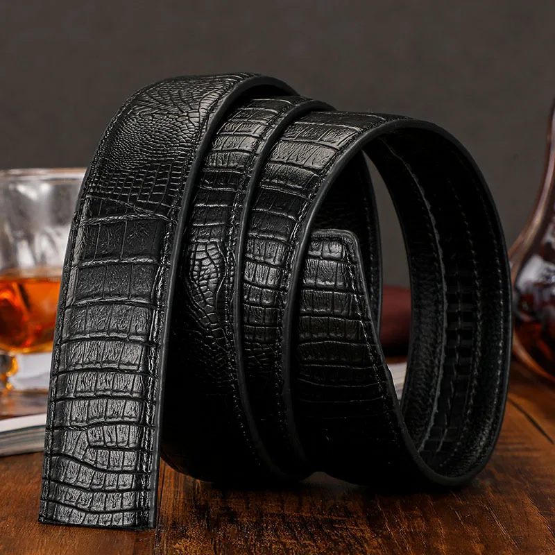 Männer Automatische Schnalle Gürtel Keine Schnalle Gürtel Marke Gürtel Männer Hohe Qualität Männlich Echte Strap Jeans Gürtel 3,5 cm gürtel – Detail 2