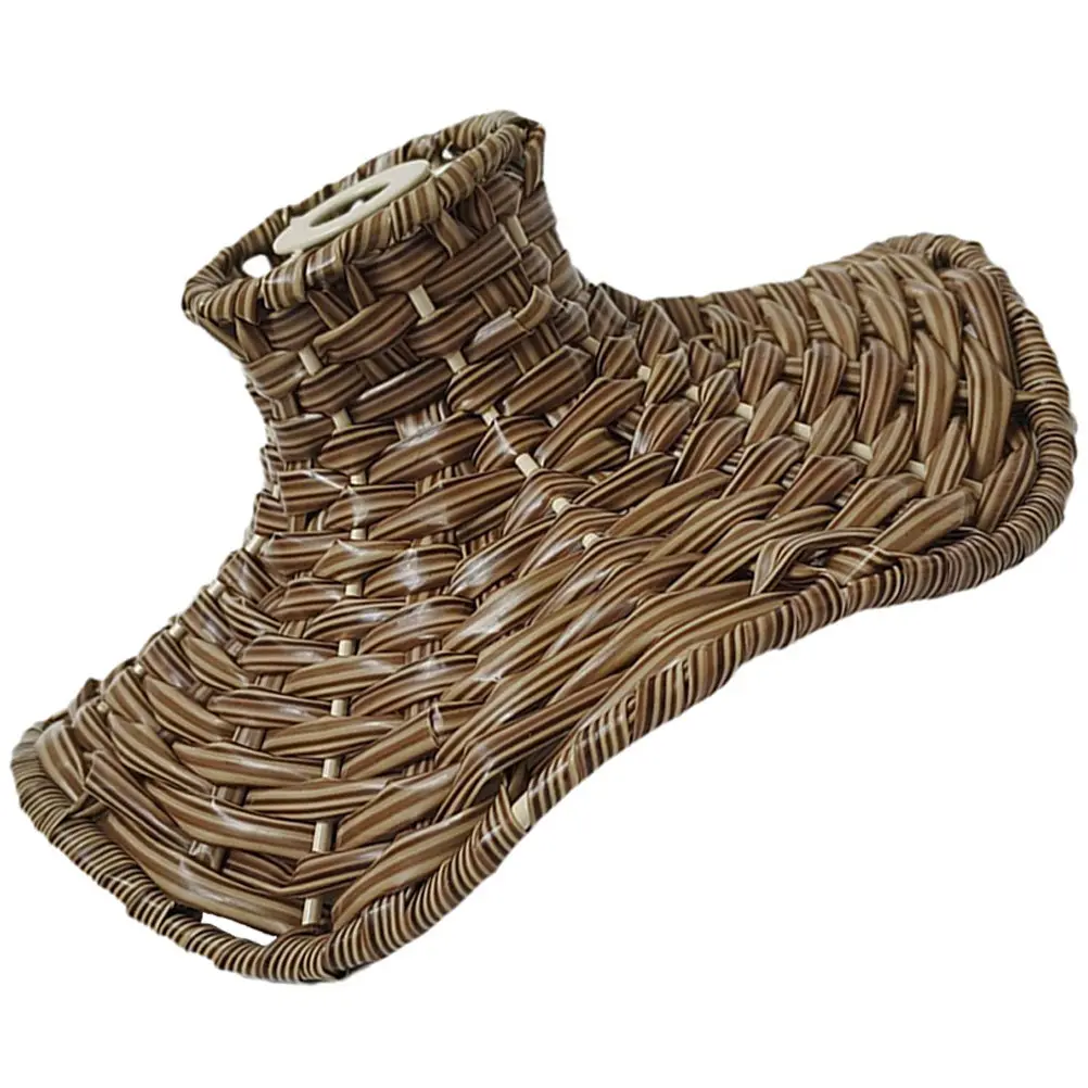 Vintage Imitation Rattan Woven Lampshade Pendant Light Shade Replacement Lamp Cover Decorative Rustic Lamp Shade for Restaurant