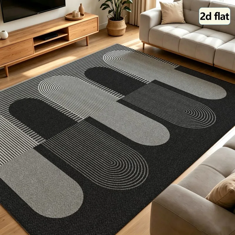 1 Piece of Mid-Century Style Geometric Pattern Rug, Soft and Comfortable, Easy to Maintain, Machine Washable, Indoor Floor Mat, Suitable for under Dining Tables, Farmhouses, Living Rooms, Dining Rooms, Bedrooms, Entryways, Home Offices, and Home Decor.