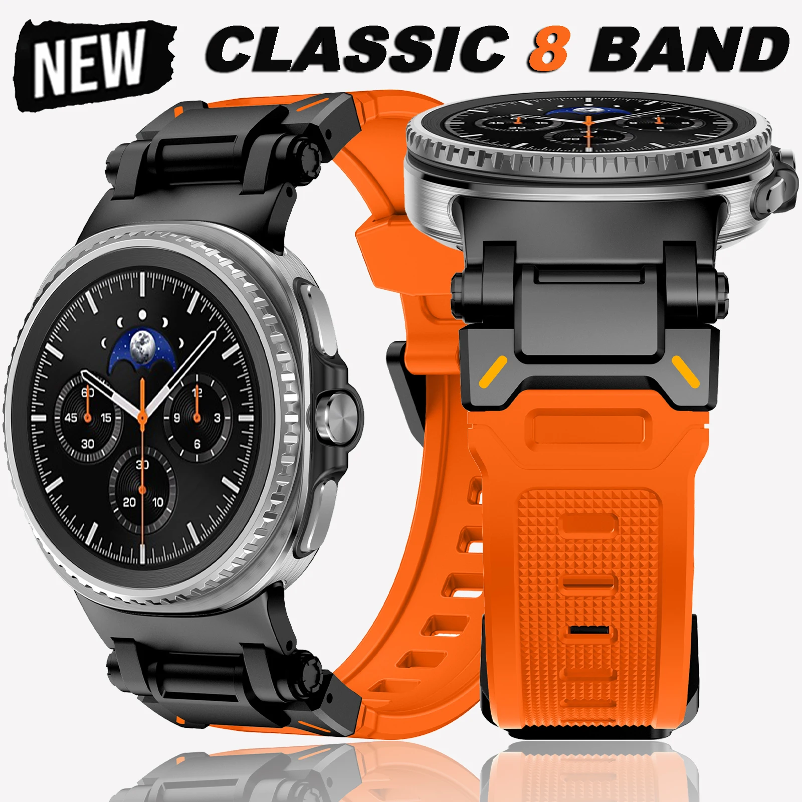 

Sports Silicone Band for Samsung Galaxy 8 40mm 44mm Men Soft Strap for SAMSUNG Watch8 Classic 46MM No Gaps Bracelet Accessories