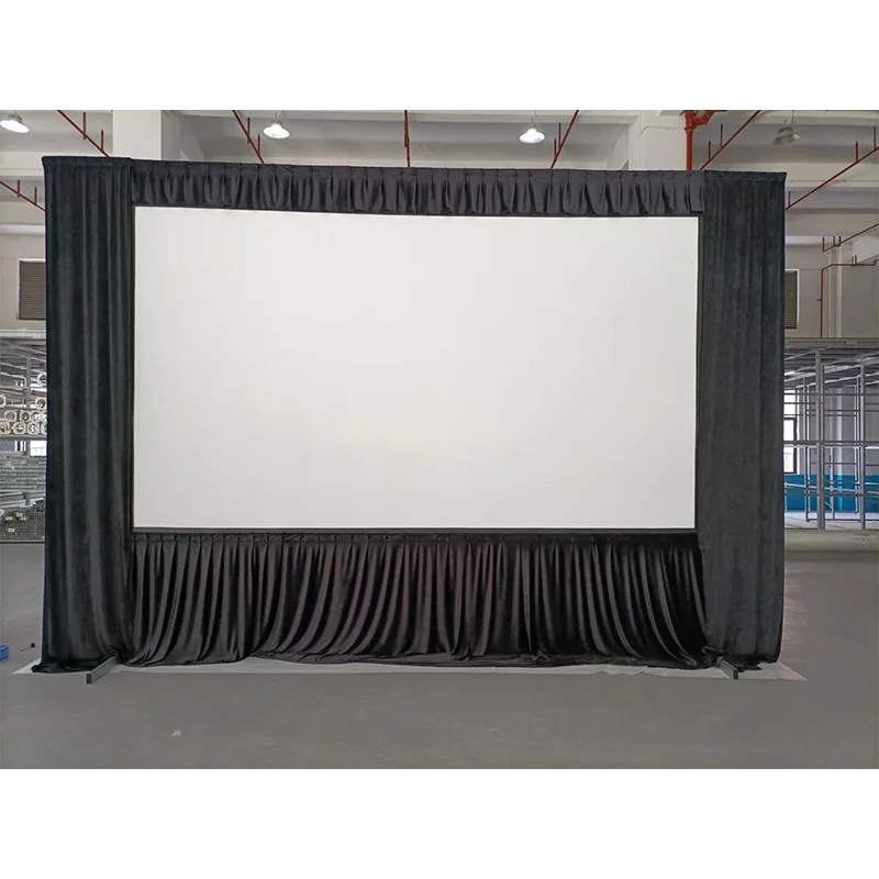 

60-400inch Portable Projector Screen Fast Fold 4K HD 3D Front Rear Projection Canvas with Black Dress Kit for Outdoor Large Show