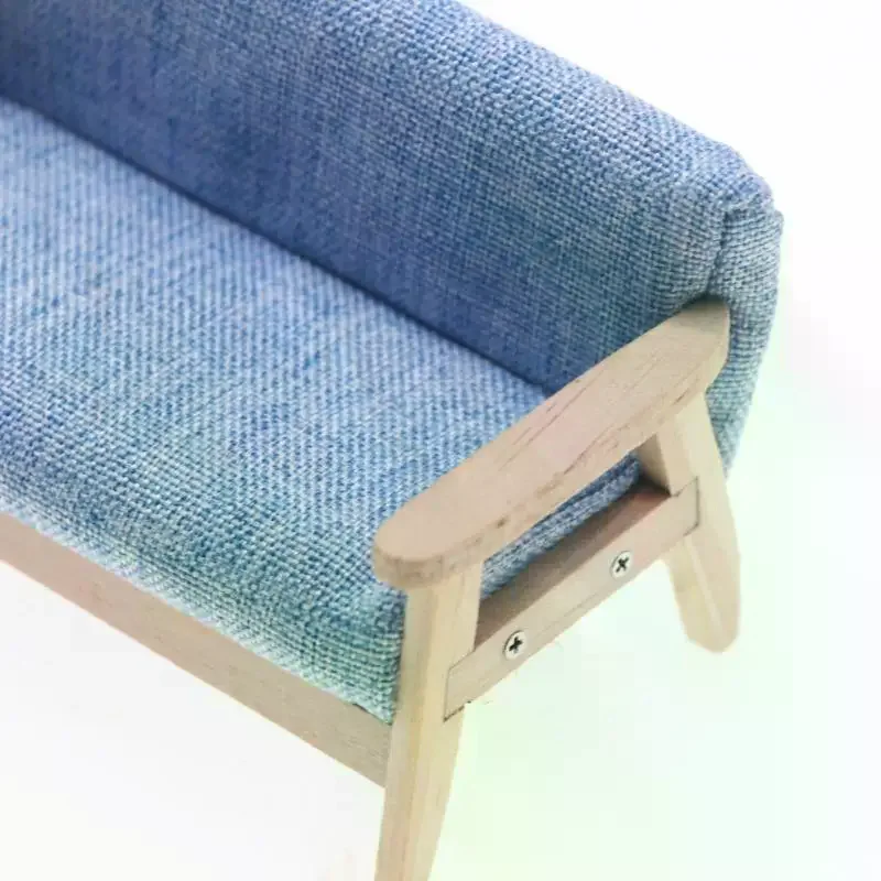 1 Pezzo Sedia in Miniatura per Soggiorno, Mobili per Casa delle Bambole in Scala 1:12, Divano Doppio in Legno, Gioco di Ruolo per Bambini, Decorazione per Casa delle Bambole