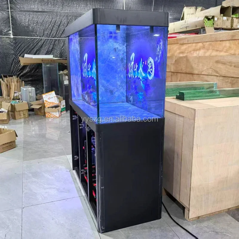 custom.Large Black Rectangular Aquarium on Sale Shop Display Fish 6ft Full Setup Ultra Glass Fish