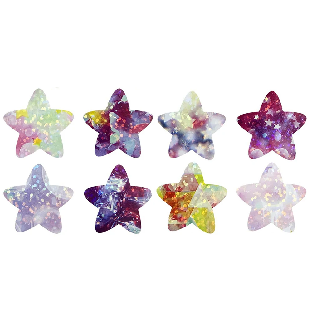 50-500pcs adesivi olografici a forma di stella di colore ricompensa etichette adesive a forma di stella per artigianato da parete forniture per aule