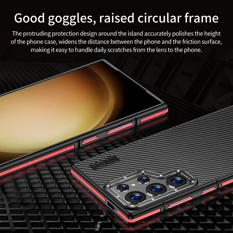 Real Kevlar Aramid Fiber Magnetic Wireless Charging Case for Samsung Galaxy S24 Ultra S24Ultra Shock Absorption Shockproof Cover
