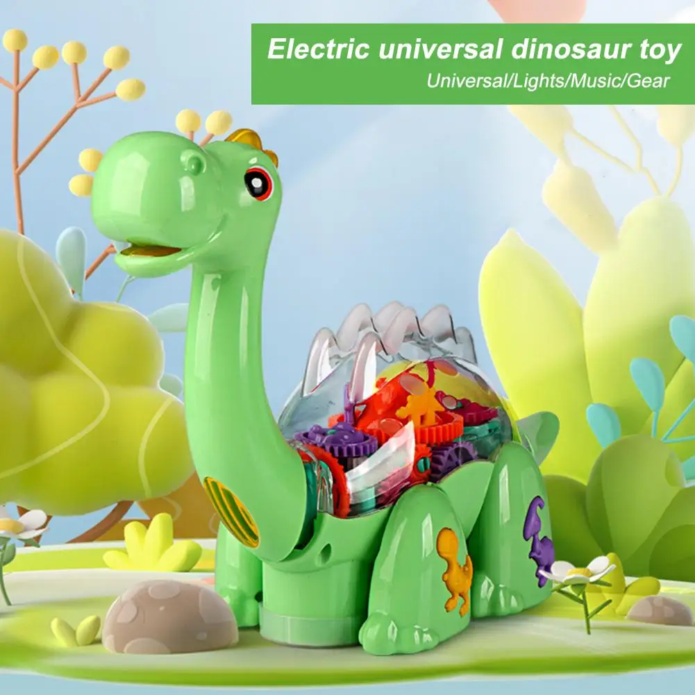 Juguete de dinosaurio eléctrico para niños, juguete de práctica de caminar para gatear, mejora la coordinación, diversión con luces musicales simuladas