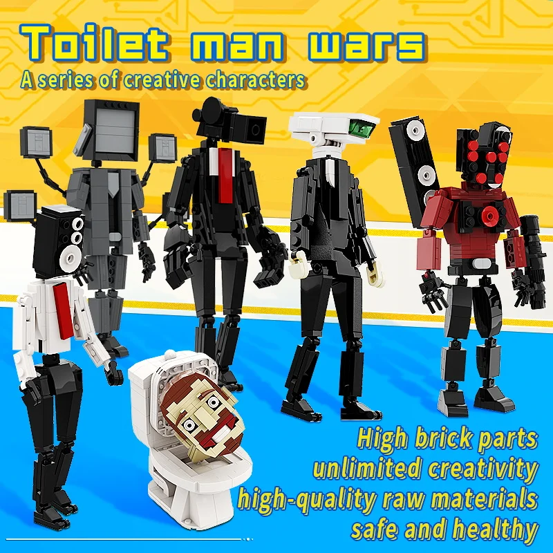 Skibidi Toilet Woffer Man vs Monitor Building Blocks Set Camera Man Figures Idea Character Bricks Toys Christmas Birthday Gifts