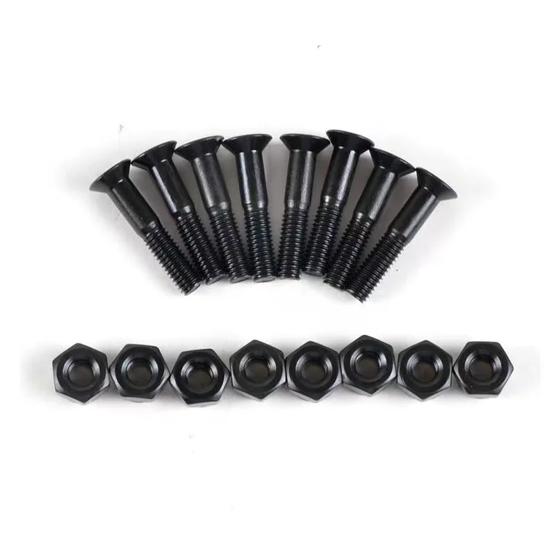 NEW 8pcs 35mm Black Hard Ware Longboard Bolts Skateboard Parts Iron 35mm Hard Ware Long Board