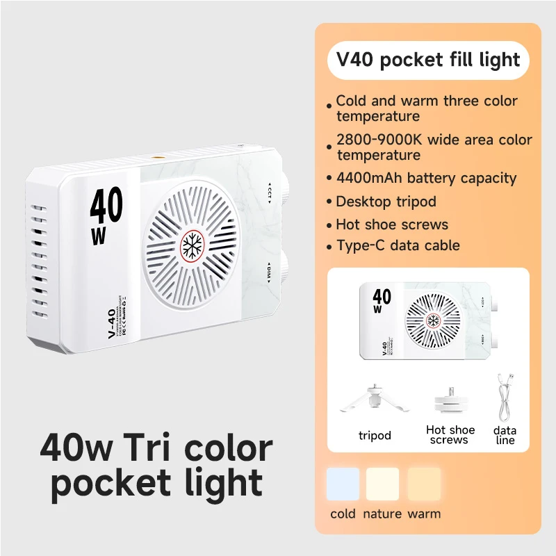 40W LED Kamera Licht 2800K-9000K Fotografie Beleuchtung 4400mAh Wiederaufladbare Tragbare Licht Panel Video Licht für Fotografie