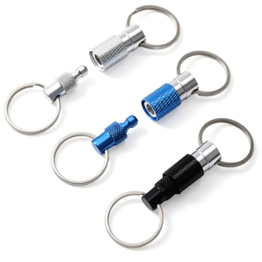 

Quick Release Keychain 3-Pack, Detachable Quick Disconnect Keychain with Split Rings, Minimalist Pull-Apart Key Ring for Car Ke