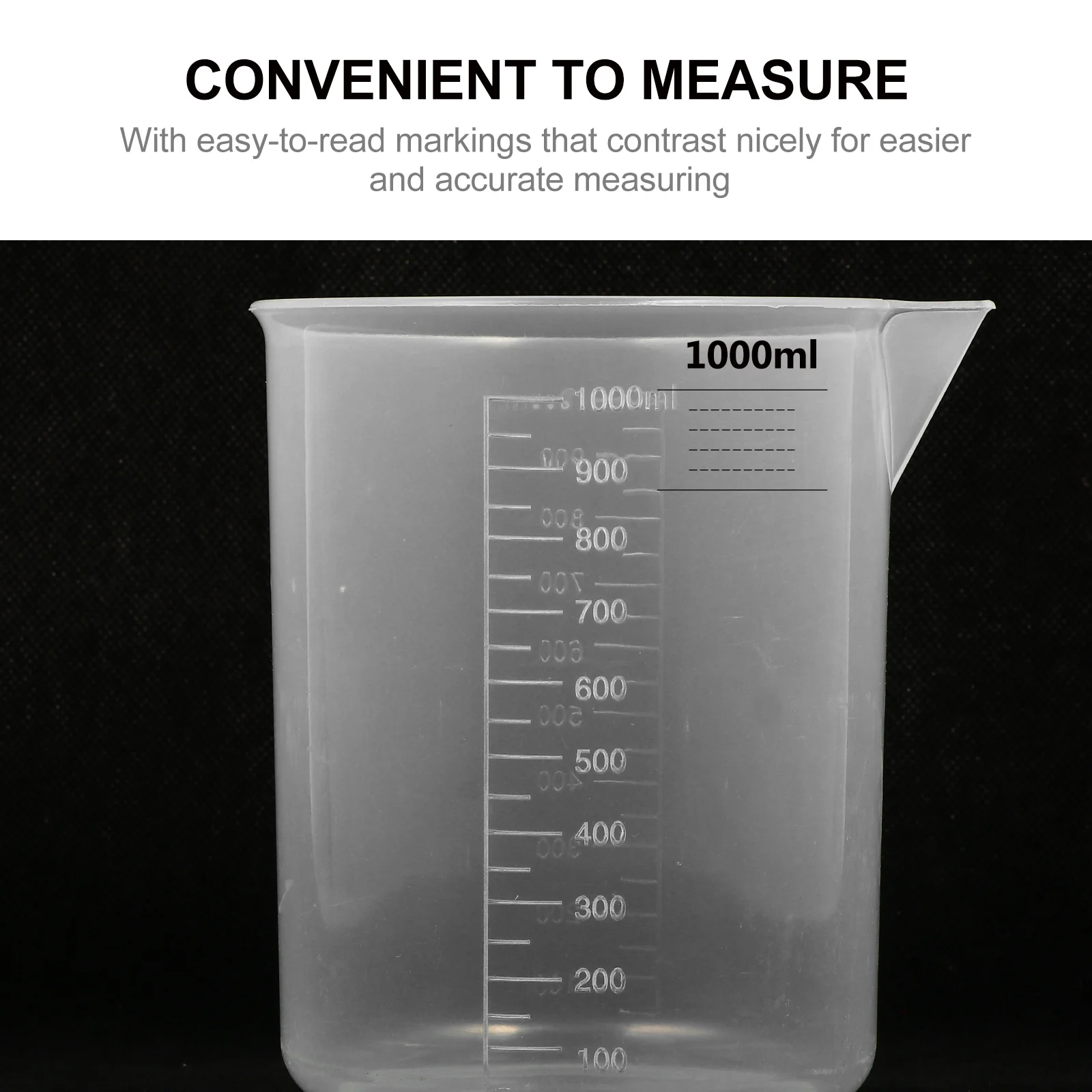 

3Pcs Plastic Measuring Cups Transparent Practical for Kitchen Laboratory Liquid Measuring Graduated Beakers