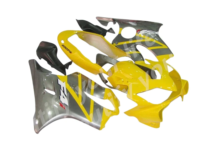 set yellow fairings for Honda cbr600f4i 04 05 06 07 2004 2005 CBR600 F4i 2006 2007 silver custom fairing ABS fulls injection