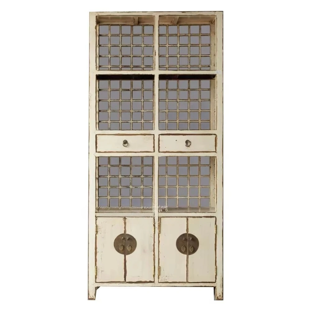 Antique recycled wood bookshelves, carved bookshelves, rustic hand-painted bookcases, household and civilian furniture