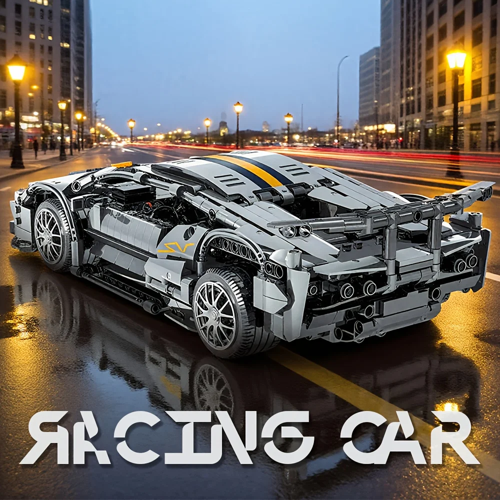مجموعة مكعبات بناء سيارة سباق فائقة من تكنيك، ديكور لامبو رائع لسطح المكتب لتزيين المنزل، هدايا عيد الميلاد وأعياد الميلاد للعام الجديد