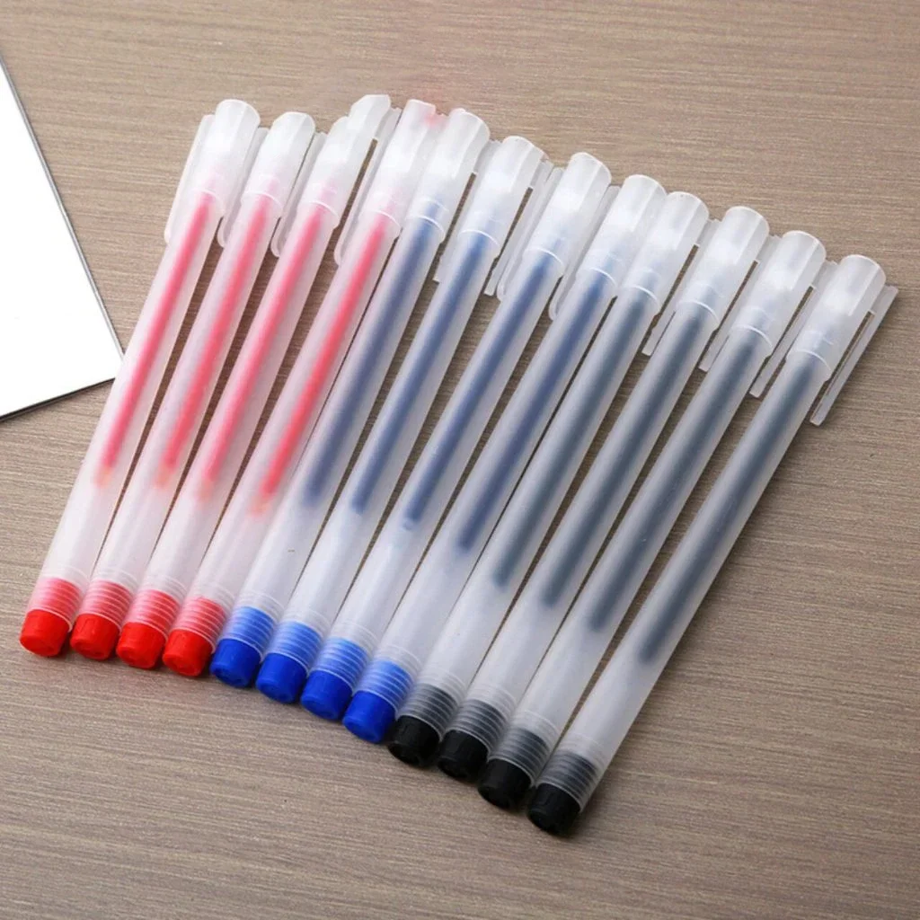 10 Pcs/Set Gel Pens 0.5mm Bullet Tip Ballpoint Pens Black/Blue/Red Ink Pen School Stationery Writing Supplies Office Accessories