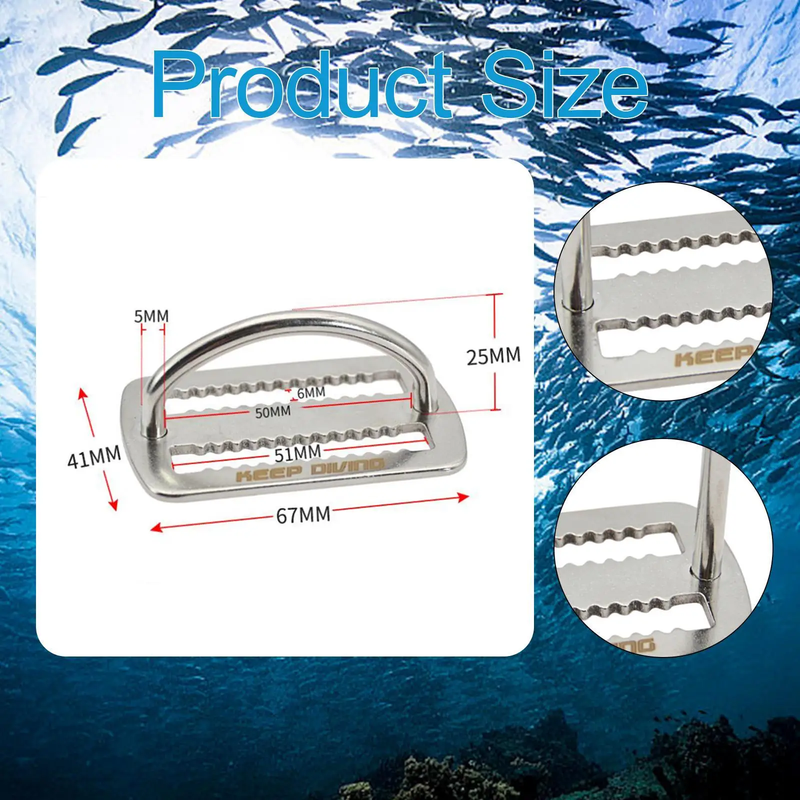 Professional Scuba Diving Weight Belt Keeper Stopper 316 Stainless Steel for BCD Harness Marine Accessories