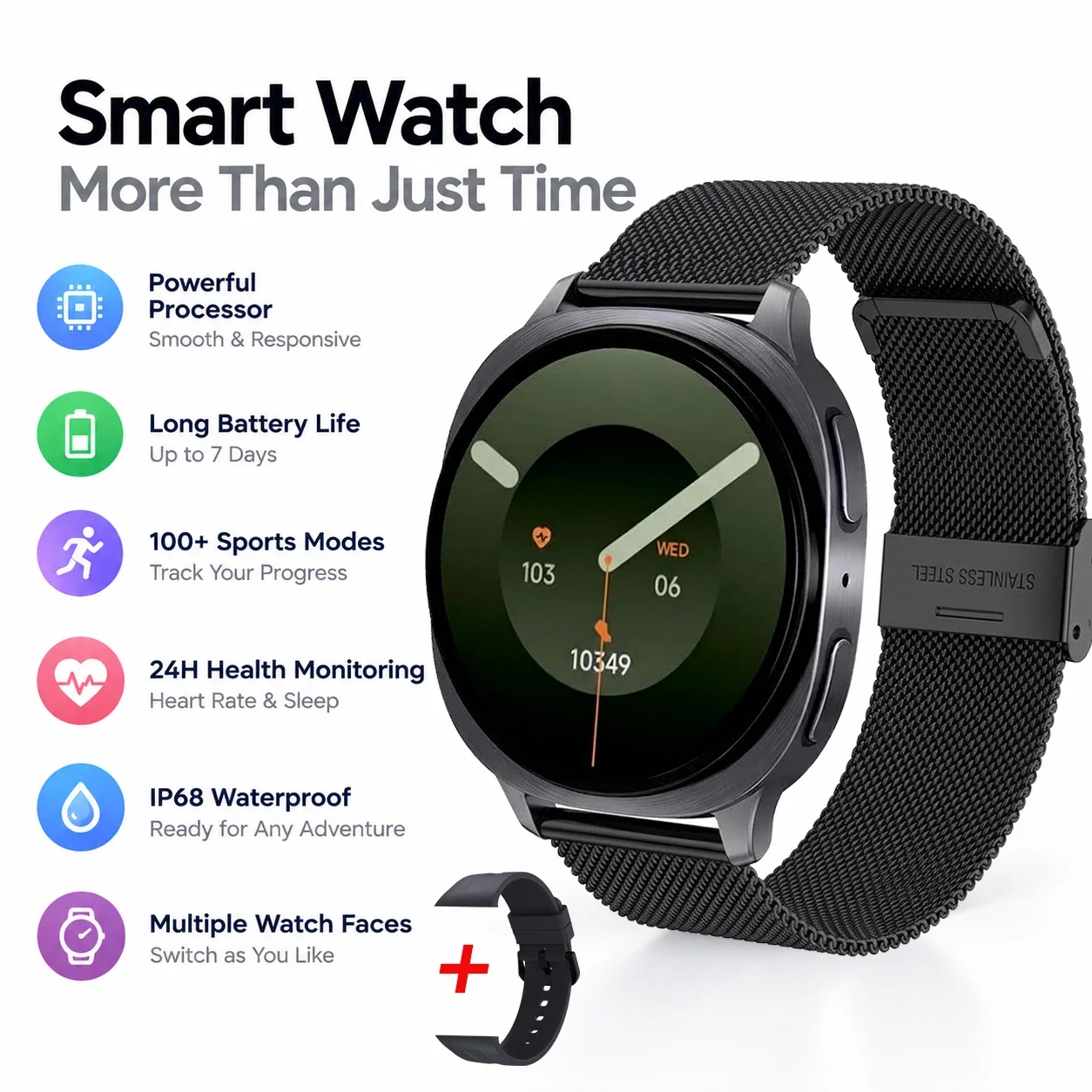 Fashion Classic Smart Watch with NFC Access Control