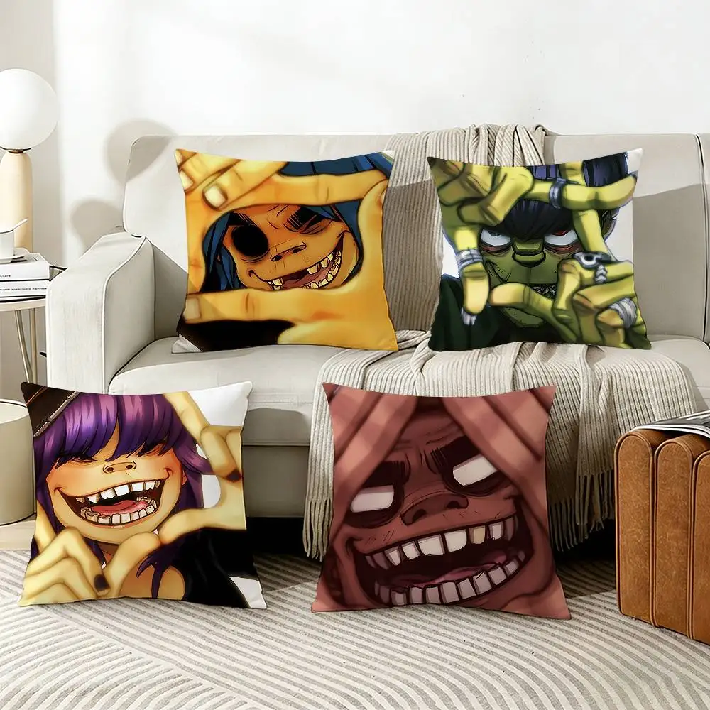 

G-Gorillaz Anime B-Band Various Sizes Square Pillow Case For Car Home Bedchamber Decor
