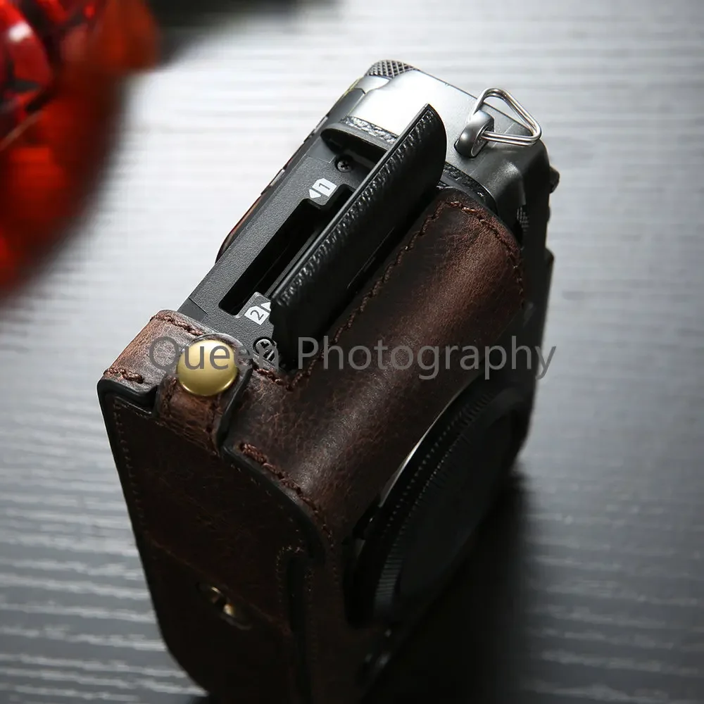 Genuine Leather Camera Case for Fujifilm XPRO2 Camera Bodysuit Handle Half Bag