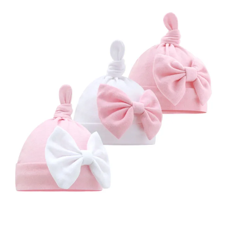 Infant toddler hat baby bow hat solid color tail newborn hood резинки для волос bandeau bebe fille baby accessories hair band