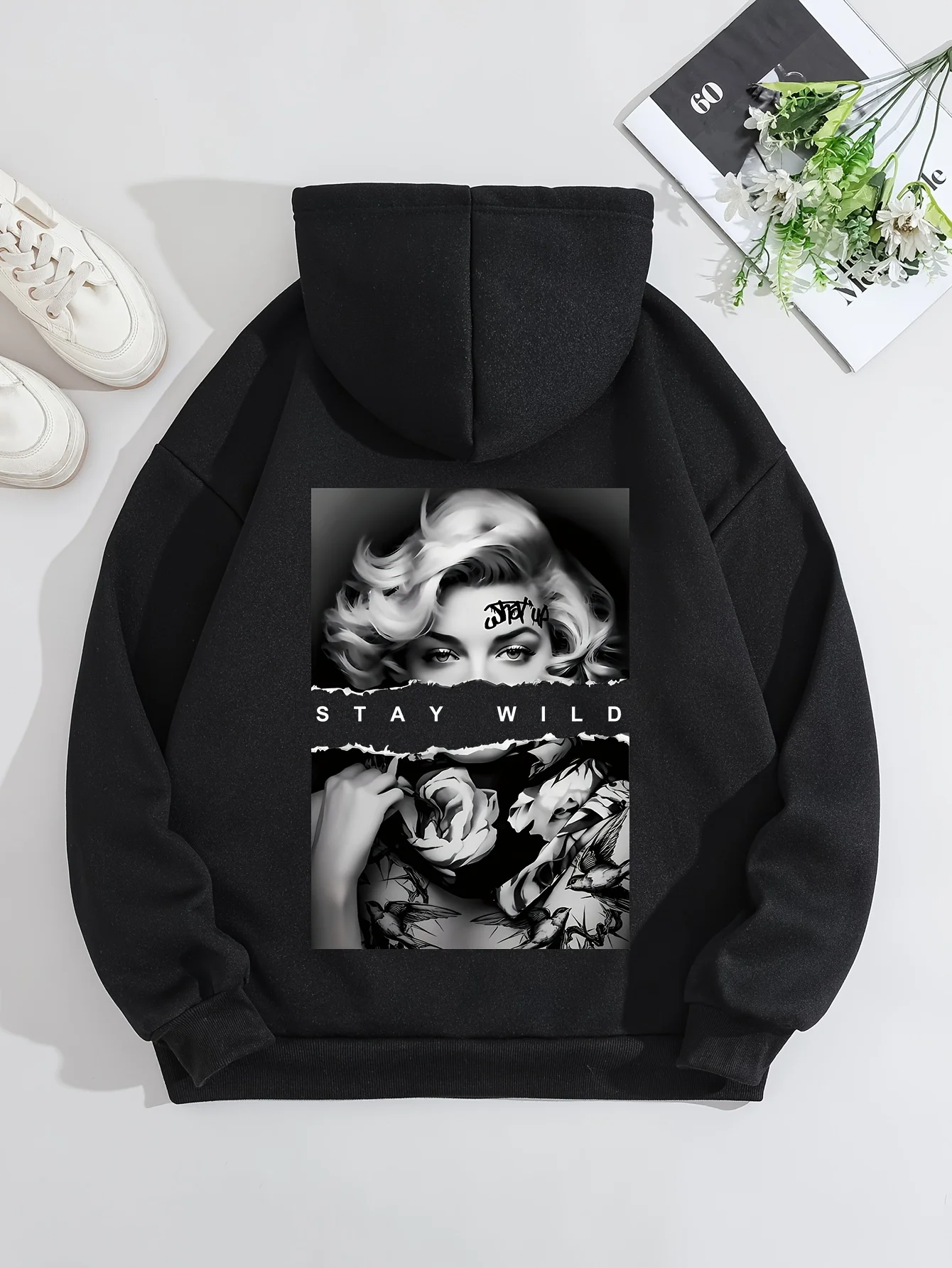 

Portrait Graphic Printing Autumn and Winter Cotton Men's and Women's Hoodies Casual Outdoor Street Sports Training Brand Trend