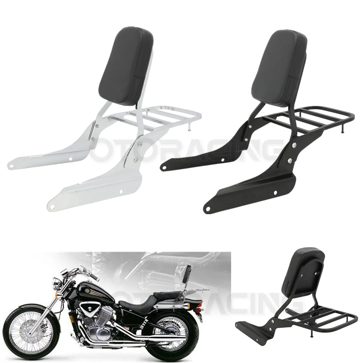 Motorcycle Passenger Chrome Backrest Sissy Bar For Honda Shadow VLX600 VT600 1999 2000 2001 2002 2003 2004 2005 2006 2007