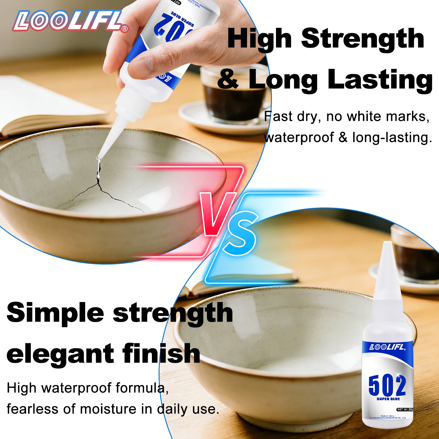 

Водостойкий клей для дерева 502, быстросохнущий клей с сильной фиксацией за 3 секунды, водостойкий клей без следов, подходит для склеивания столов, деревянных украшений и других изделий из дерева, подходит для автомобильного и домашнего ремонта.