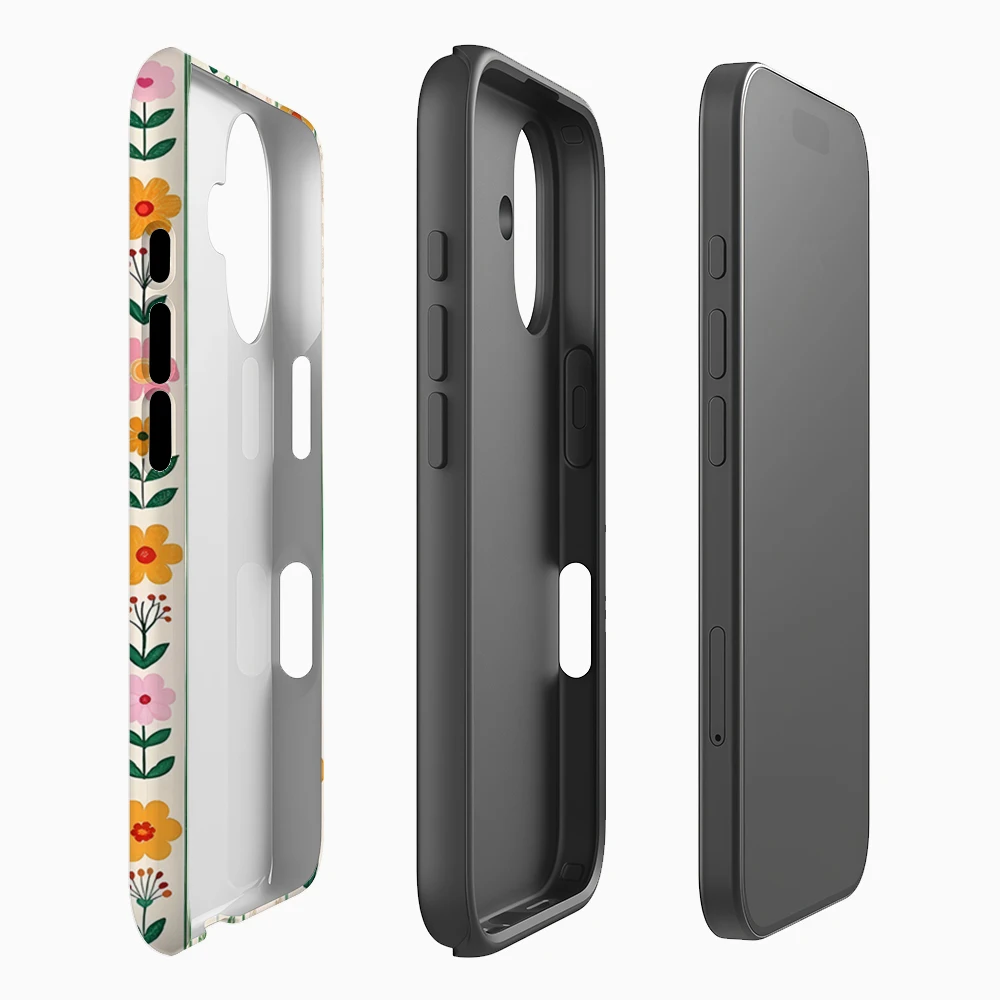 Floral Striped Design IPhone17 Must-Haves Phone Case for IPhone 17 16 15 14 13 12 11 Pro Max Plus Double-layer Back Cover