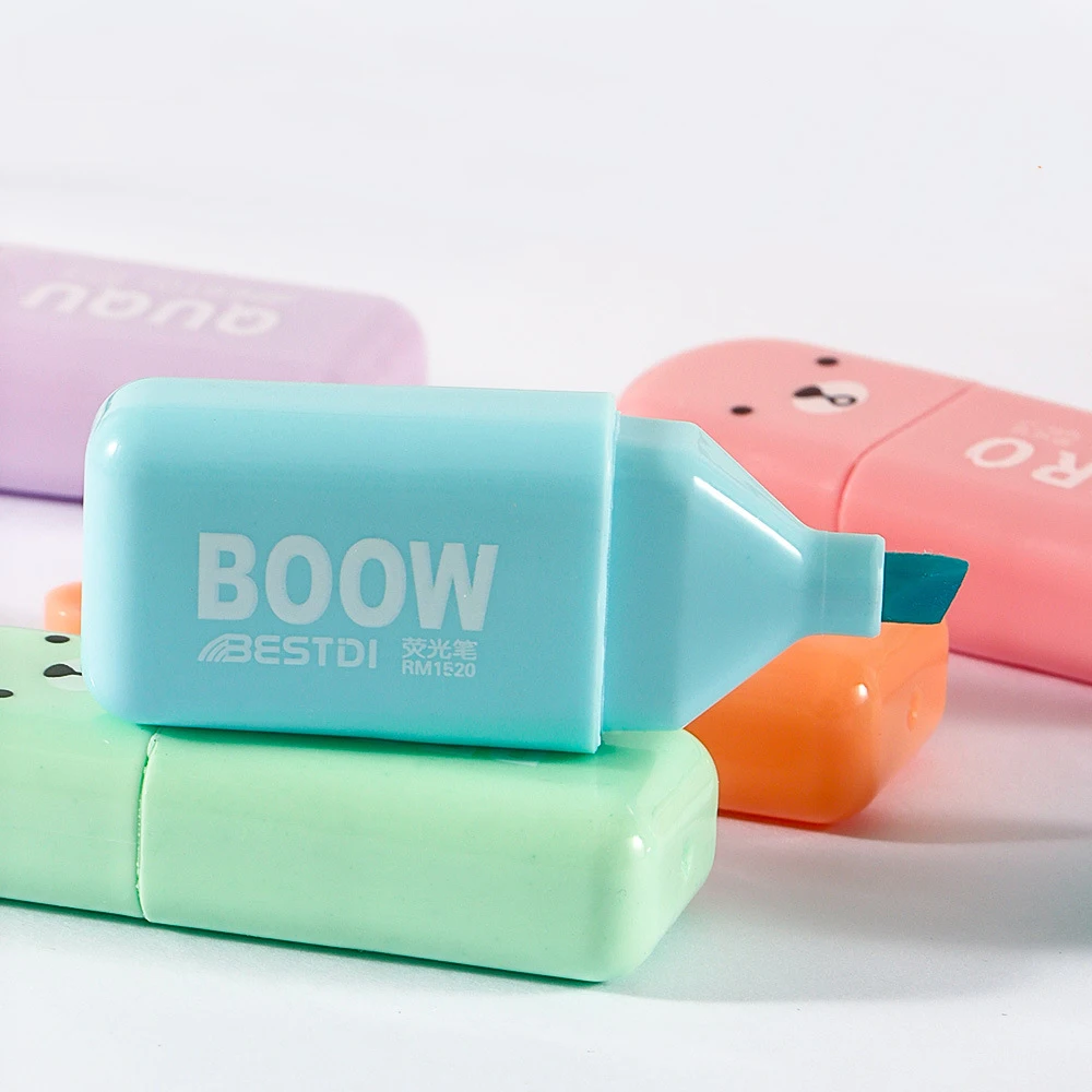 4/5/6 Color Set Punctuation Mini Fluorescent Pen Eye Protection Macaron Fluorescent Stroke Special Marking Highlighter Permanent